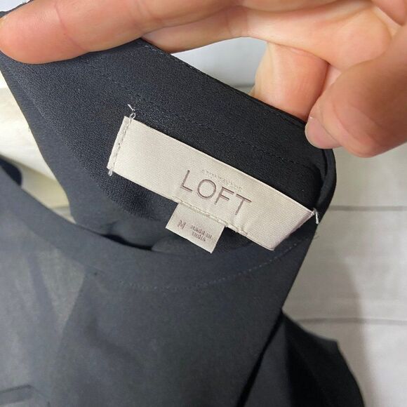 Loft black see through button up Medium - Picture 7 of 7
